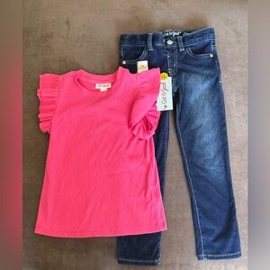 Cat & Jack Bright Pink Girls Top & Jeans